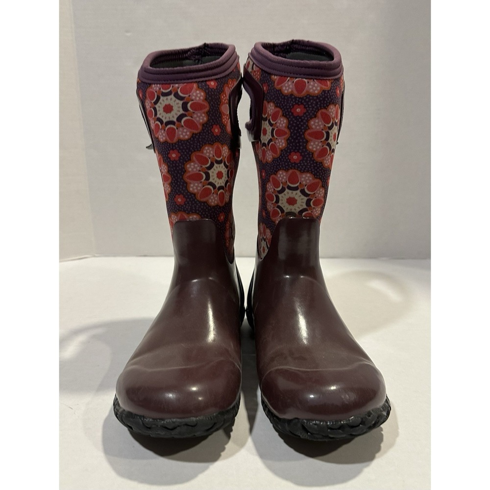 Bogs Boots Waterprooof Rain Snow Winter Slip On Pull On Purple Youth Size 4